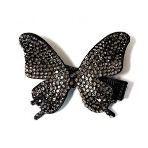 NEW - Stun & Sparkle Black Ombré Rhinestone Butterfly Hair Clip Barrettes (2.5")